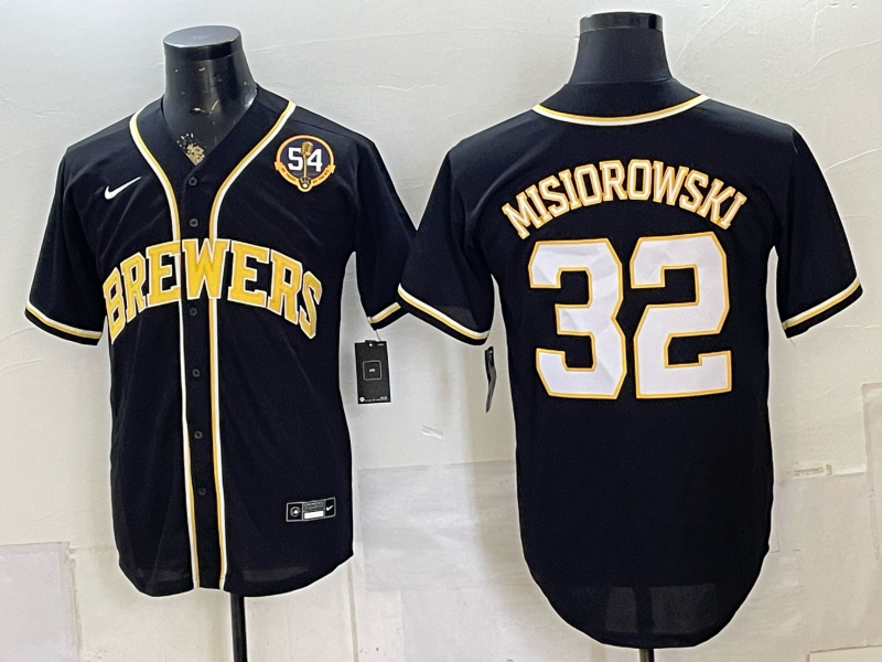 Men 2026 Milwaukee Brewers #32 Misiorowski black Game Nike MLB Jersey 0728004->new york knicks->NBA Jersey